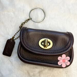 Vintage Coach City Key Fob Style 7105 Mahogany RARE Mini Pouch